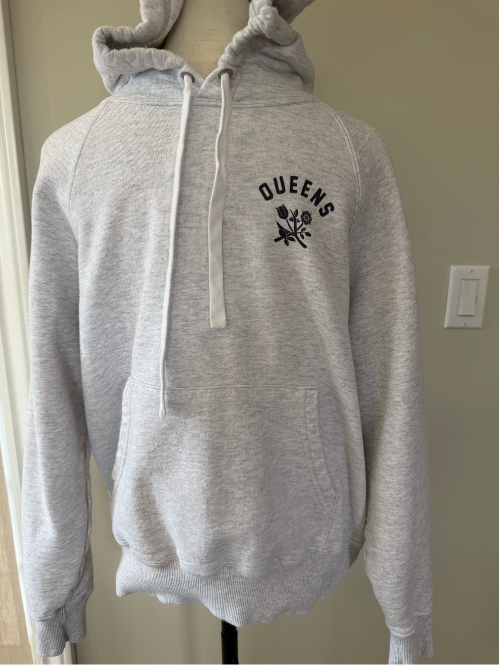 Aime Leon Dore Light Gray Hoodie with Small Black Chest Logo